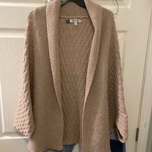 Jennifer Lopez XL knit wrap cape tan sweater